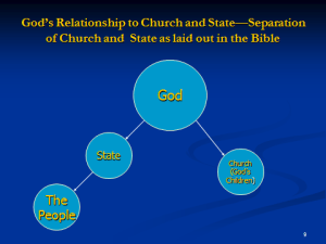 A biblical and historical Baptist principle is that God desires separation of church and state, not separation of God and church or separation of God and state. Study Jerald Finney's writings and/or audio teachings to discover the truth about and how to apply the principle. Finney's teachings prove that the revisionist view of Separation of Church and State accepted without examination by most American 