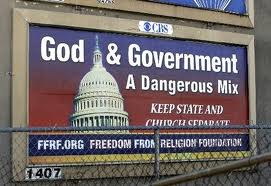 This sign gets it wrong: we want Separation of Church and State not Separation of God and State
